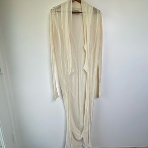 All Saints Cream Knitted Long Cardigan